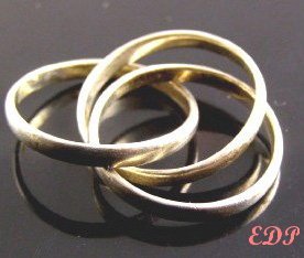 Sterling Unisex Rolling Puzzle Ring Sz 7 1/2 3 Rings