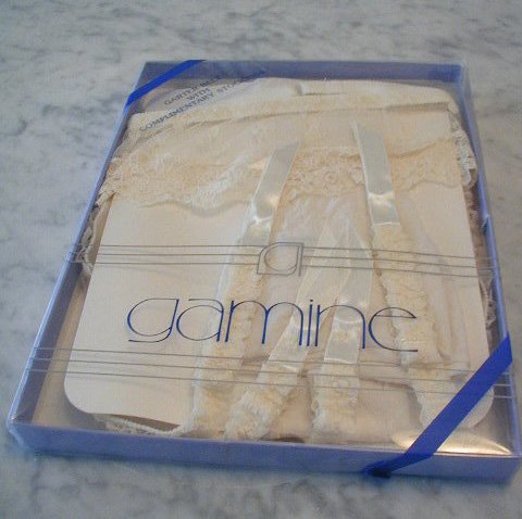 Lace Garter Belt with Matching Stockings MIB Bridal