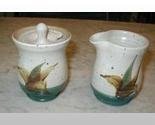 S.C.T. Pottery Sugar Bowl & Creamer SCT Artist Signed