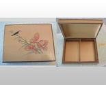 Lacquered Wood Jewelry Playing Card Box Hand Painted