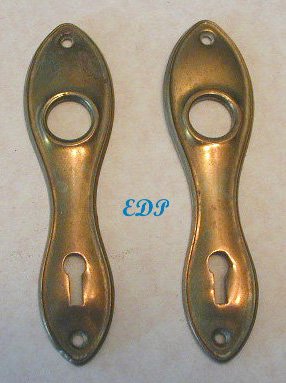 Vintage Brass Doorplates Door Plate Pair Doorplate