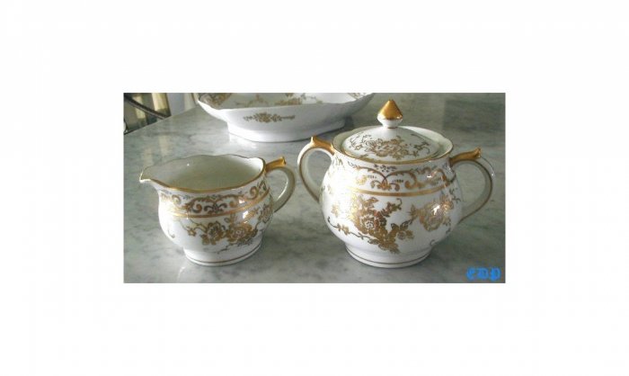 3Pc Porcelain Milk Jug / Creamer Sugar Bowl Austria