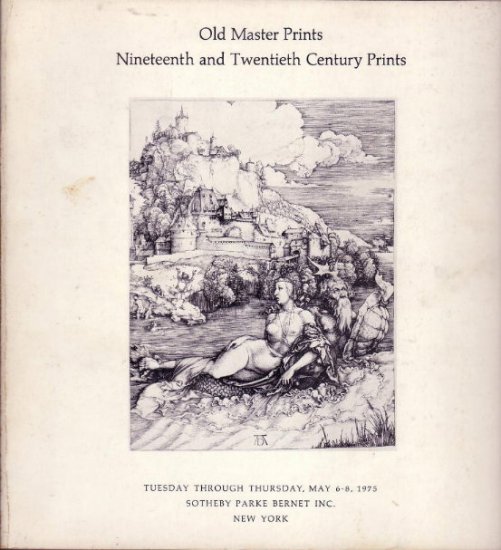 Old Master Prints 1975 Sotheby Auction Catalog