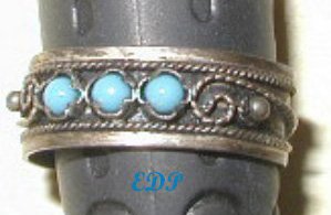 Persian Turquoise Etruscan Adjustable Ring Sterling