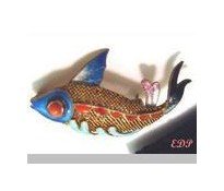 Asian Oriental Koi FISH Filigree Brooch Pin Sterling Enamel