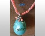 Turquoise Sterling Coral Crystal Designer Necklace