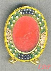Micro Mosaic Picture Frame Italy Daisy Forget-Me-Not Floral