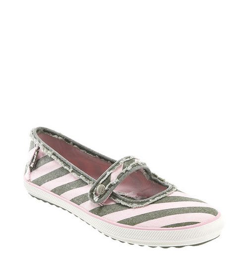 KED'S Striped Canvas Mary Janes/Ballet Flats Womens Sz. 9