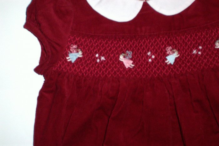 Janie and Jack SNOW ANGEL Red Romper Girls Sz. 6 to 12 Mos.
