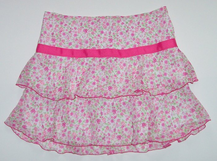 SPEECHLESS Pink Flowered Tiered Short Skirt Girls Lg.