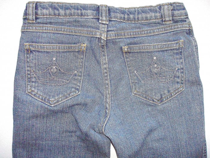 DISNEY Princess Cinderella Crown Jeans Girls 7 Reg.
