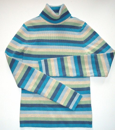 OLD NAVY Stripe Ribbed Turtleneck/Top Womens Medium