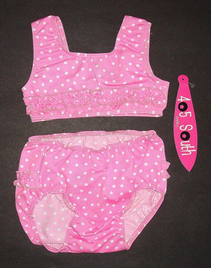 405 SOUTH by ANITA G. Pink Polka Dot Swimsuit 24 Mos.
