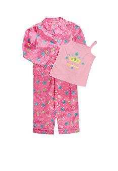 J KHAKI Pink Crown 3 Piece Pajama Set Girls XSmall 4~5