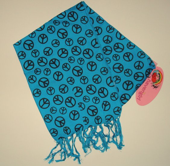HAVENGIRLTurquoise Peace Sign Scarf for Ages 6,7,8,9,10