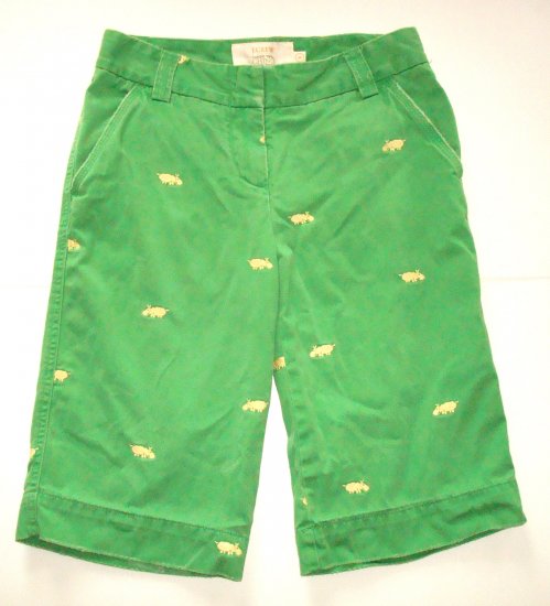 J CREW Green City Fit Bermuda Shorts Womens Sz. 0