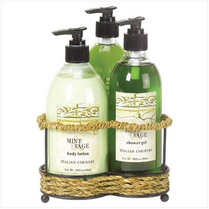 Mint and Sage Bath Set