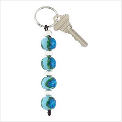 Peacock Beaded Keychain