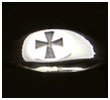 Ladies Silver Cut Out Cross Ring