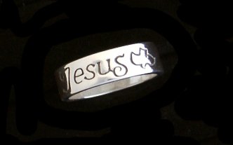 Mens Jesus Dove Silver Ring