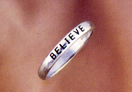 Believe Sterling Silver Ring
