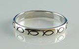 Thin Band Icthus Silver Ring