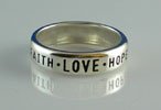1st Corintinans Faith Love Hope Silver Ring