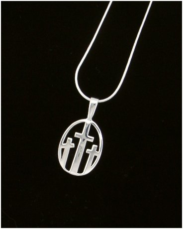3 Crosses Silver Charm