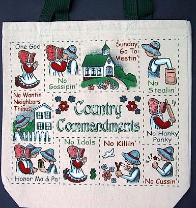 Country Commandments Tote Bag