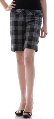 VANA Checkered Wool Shorts Gray Small