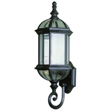 Matte Black Outdoor Wall Lantern with Clear Beveled Glass 4180BK