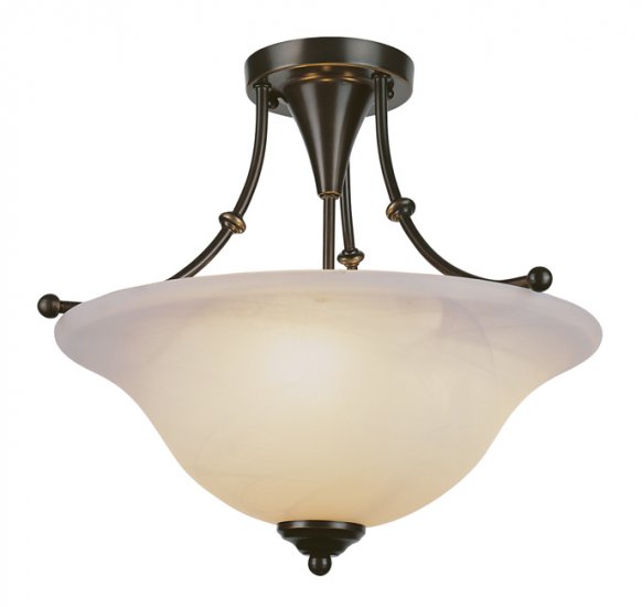 Trans Globe Weathered Bronze Semi-Flush Ceiling Light 6540WB
