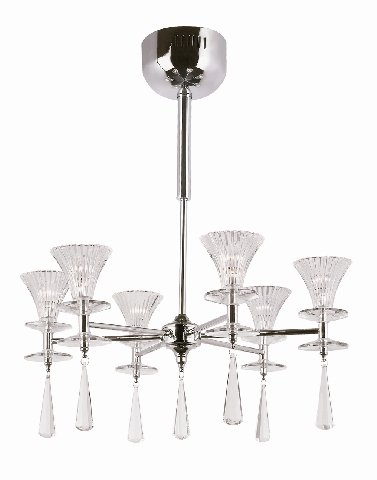 Trans Globe Polished Chrome Halogen Chandelier MDN-931