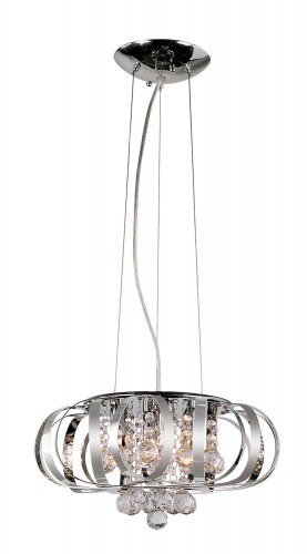 Trans Globe Chrome Adjustable Pendant with Clear Crystal MDN-1101