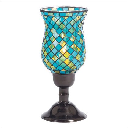 Turquoise Mosaic Candleholders