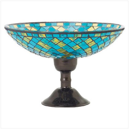 Turquoise Mosaic Compote - D