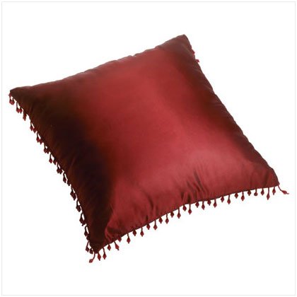 Burgundy Beaded Pillow