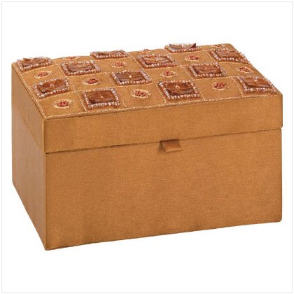 Brown Bejeweled Jewelry Box