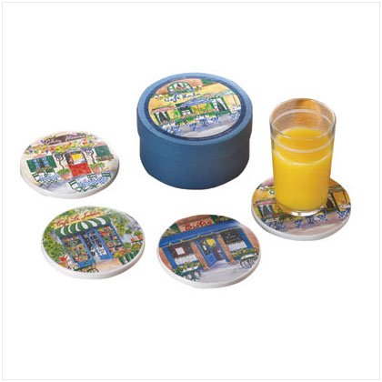 French Cafe Coaster Set - D