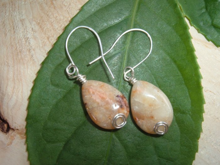 Sterling silver and Moroccan agate earrings