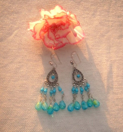 Chandelier turquoise earrings