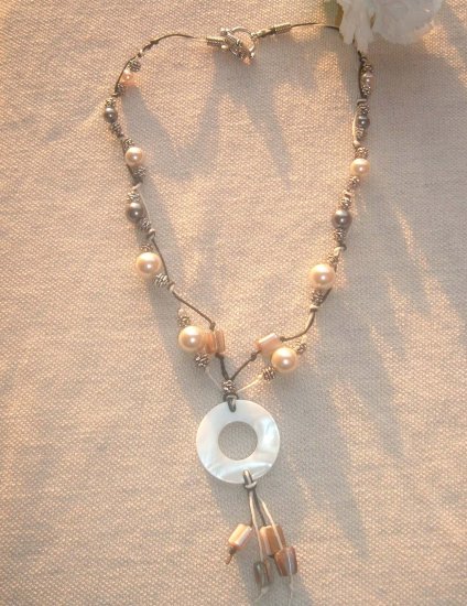 Black and pearled necklace