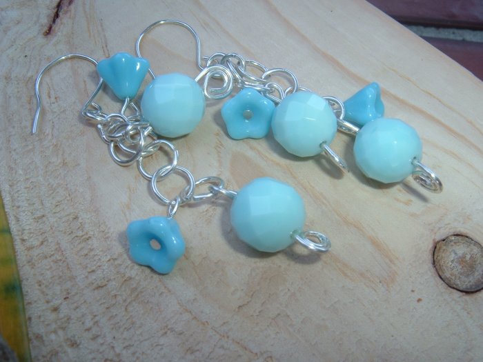 Loving blue earrings sterling silver and quartz