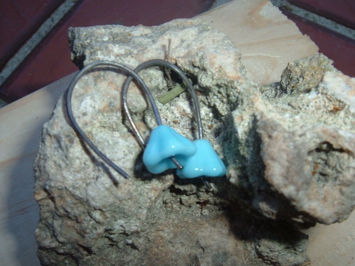 Sterling silver and light turquoises bell flowers sweeties.
