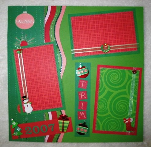 Christmas "Trim The Tree" 2-Page 12x12 Premade Scrapbook Layout