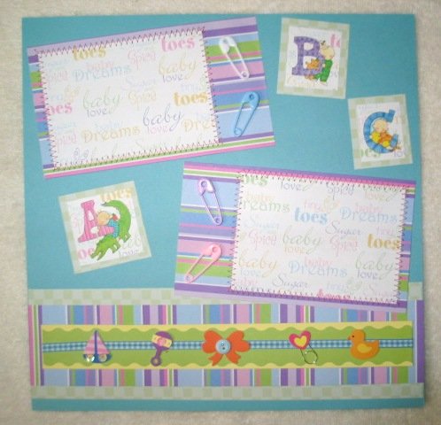 Baby Girl "ABC" 2-Page 12x12 Premade Scrapbook Layout