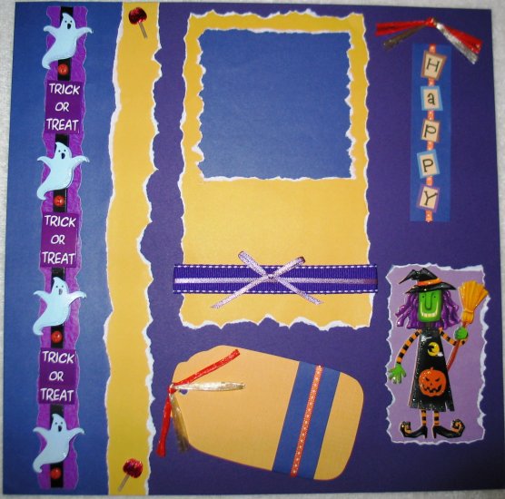 Halloween - TRICK OR TREAT 2-Page 12x12 Premade Scrapbook Layout
