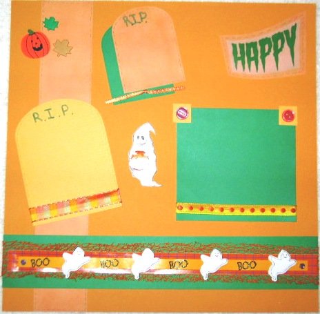 HALLOWEEN - GHOSTS 2-Page 12X12 Premade Scrapbook Layout