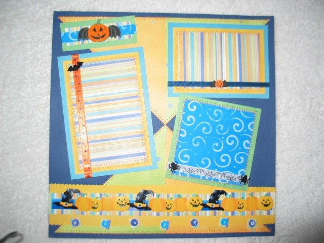 Halloween - BRIGHT SPIDERS 2-Page 12x12 Premade Scrapbook Layout
