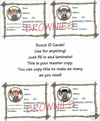 Brownie ID Cards